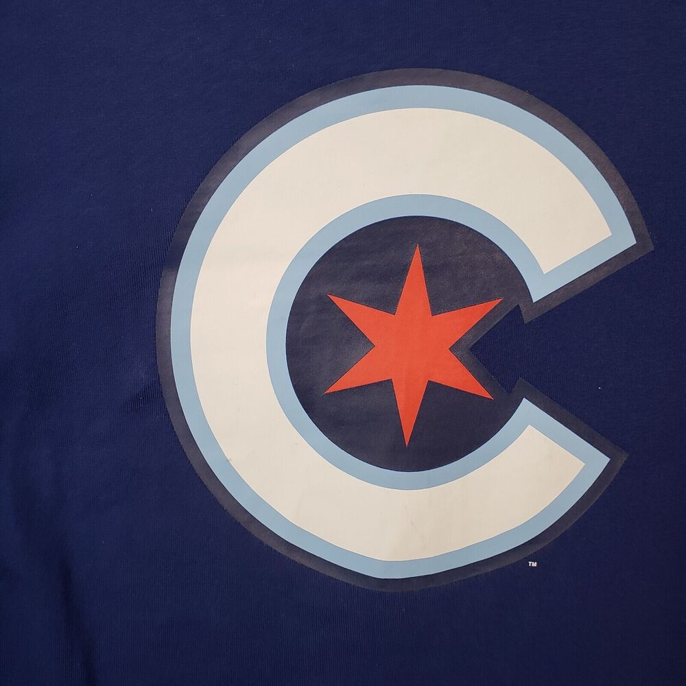 Mitchell Ness Chicago Cubs Wrigleyville Tee Mens S Blue MLB City Connect Y2K - Picture 11 of 12
